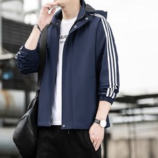 春秋季薄外套男款夾克衫 潮流百搭休閒連帽運動外套 青年防風外套