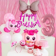 메리파티 NEW 슈팅스타 캐치티니핑 하츄핑 풍선 생일파티 올인원 세트, 1세트, 하츄핑 풀세트+점보숫자3