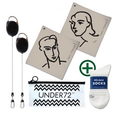 UNDER72 高爾夫球巾 2入+伸縮式掛線 2入+中筒襪, T01+T02