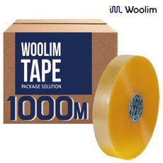 우림 기계용 박스테이프 OPP테이프 경포장 1000M, 기계테이프, HM-기계경포장테이프(1000M)투명, 5개