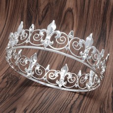 촬영 컨셉사진 코스튬 남성왕관 할로윈 장식 졸업사진 소품, 1개, 7_실버-E