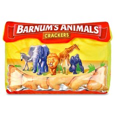 Iscream Barnum's Animal Crackers 38.1cm x 25.4cm(15인치 10인치) 베개 세트 봉제 동물 크래커 미니 5개 포함116320, Iscream Barnum's Animal Cracke