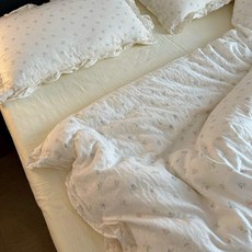 【台灣熱銷Top1】A類母嬰級 全棉雙層紗四件套1.5牀1.8牀牀單牀笠款被套宿舍三件套, 芳草集【雙花邊】,單款三件套【被套150*200cm】