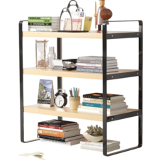 桌面收納架 桌上架 多功能置物架 層架 文具架 桌面收納, 三層黑30cm-出清價售完不補, 黑, 3