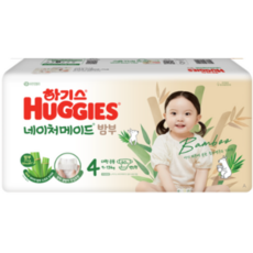 하기스 네이처메이드 밤부 밴드형 기저귀 유아용, 4단계, 80매