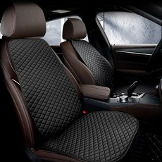 벤비아 다이아몬드 퀼팅 방석 시트커버 세트 여름 겨울 사계절 방석 럭셔리 스티치 앞/뒤 좌석 옵션 00600, A1 블랙 앞 풀세트 조수석+운전석, 1세트