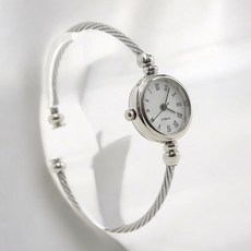 뱅글 여성 와이어 게더릭 실버 로마숫자 손목시계 여S&K