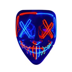 로모주 할로윈 LED 마스크 코스튬 빌런 인싸템 파티용 가면 연말 파티, 1개, 레드블루