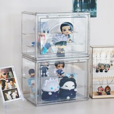 이지유 투명 피규어 케이스 레고 가챠 굿즈 가방 프라모델 보관 정리 장식장 진열장, 1개