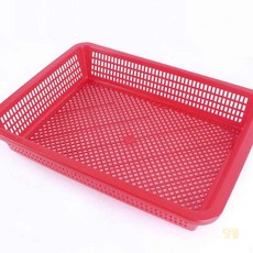 루마 낮은 사각 소쿠리 2호특 레드 프라스틱바구니