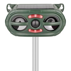 JNKNT 야외 동물 퇴치제 태양열 해충 동물 퇴치제 다람쥐 퇴치기 라쿤 퇴치기 모션 센서 및 플래시 라이트가 있는 효과적인 사슴 퇴치 장치 마당 정원용 그린1개 44, JNKNT 니트 야외 동물 퇴치제, 태양열 해충 다람쥐