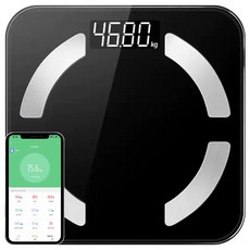 체중계 스마트 체성분 측정기 블루투스 체지방계 가정용 체중계, 1개, 검정색, FH