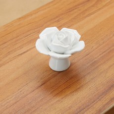 1PC 세라믹 장미 손잡이 하드웨어 서랍 가구 패션 찬장 캐비닛 핸들 농촌, white