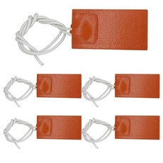 Harissess 5피스 전기 실리콘 고무 가열 패드 12V 8W 베이킹 매트 담요 유연한 일정 온도 최대 200°C 30x60mm 128823, Harissess 5피스 전기 실리콘 고무 가열 패드,