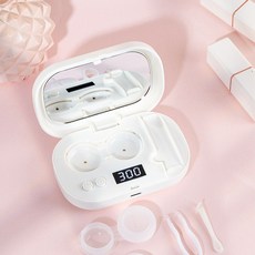유니콘 무선 UV 살균 듀얼 초음파 렌즈 세척기, 1개, 흰색