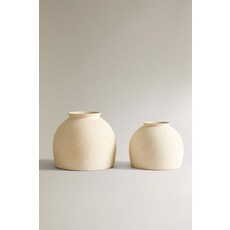 ZARA 자라 둥근 세라믹 화병 - 화이트 9395046250 751169, 10.8 x 13.2 x 13.2 cm