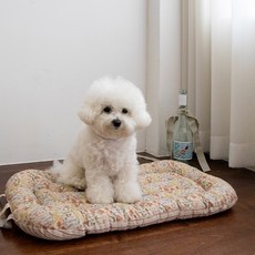 pochepoche 寵物坐墊 雙面可用 小碎花 推車靠墊, 1個, 粉紅山核桃L, 粉紅山核桃