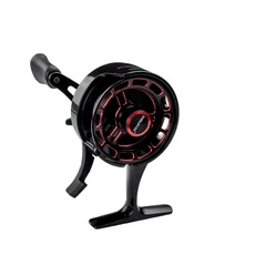 인라인 아이스 낚시 릴 3.2:1 고속 기어비 3+1 역방향 볼 베어링 마그네틱 브레이크 겨울 낚시용 CNC 알루미늄 스풀이 장착된 경량 흑연 프레임, Black Red - Right Hand, 01 XL601HG-Red