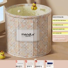 접이식 간이 이동식 가정용 폴딩 야외용 목욕통 1인용, 노르딕핑크화이트 두꺼운 직물 가방 5 B, 기본 색상