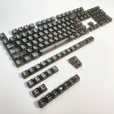 YF 투명 무광 퀄리티 한글 키보드 키캡 영문 각인 PBT 132키 OEM, 투명 키캡, 블랙