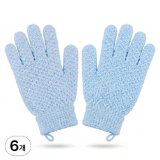 디뷰 부드러운 저자극 샤워 장갑, 2개입, 3세트, 블루