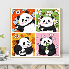 다솜이네 DIY 명화그리기 판다 유화 세트 30 x 40cm, 판다12, 1개