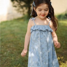 Arbea 女童洋裝 夏季小碎花吊帶裙
