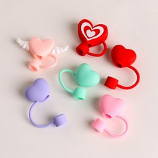 텀블러 빨대마개 실리콘 10mm 스탠리 호환 스타벅스 빨대 커버 캡 뚜껑 텀꾸, 1개, 하트 민트