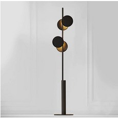 簡約圓盤落地燈，客廳臥室照明燈具，時尚居家裝飾燈飾, 黑色