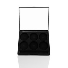 眼影/唇彩空盒 6孔，DIY彩妝盤，自由搭配，輕巧便攜，展現個人風格, 1個, 店家幫我黏好(有購買眼影及唇彩再選)