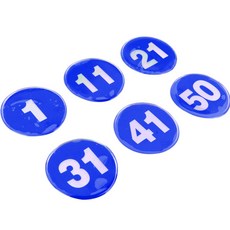 만보샵 1P 원형 62mm 아크릴 번호판 블루 1-50 넘버링, 18
