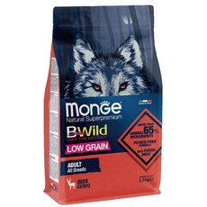瑪恩吉 MONGE BWILD 低穀系列 成犬鹿肉狗飼料 2.5kg, 1個