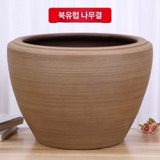 특대형 도자기 금붕어 연꽃 수생 수조 정원, 40x40x28cm 지름 40cm높이 28cm, 1개, 북유럽 우드패턴
