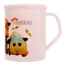 天竺鼠車車正版授權兒童水杯：台灣製單耳手把杯，馬鈴薯、西羅摩圖案，寶寶漱口杯/牙刷杯, 1個, 單耳水杯粉色, 粉色