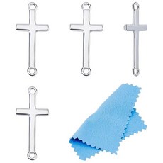 DICOSMETIC 925 스털링 실버 십자가 참 미니 종교 펜던트 얇은 빈 기도 팔찌 목걸이 주얼리 제작용 순은 보석 없음 229289, 19x8.5x1mm