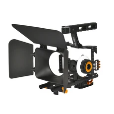 YELANGU 카메라 케이지 리그 키트 Sony A7S A7 A7R A72 A7RII A7SII A6000 A6500 A6300 듀얼 콜드 슈 마운, 01 오렌지