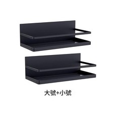 免打孔白色磁吸冰箱側架 2件套組, 黑色磁吸側架[2件套], 1套