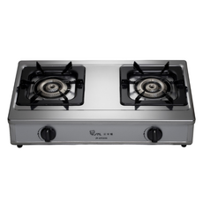 喜特麗 JT-GT205S 雙口瓦斯爐 檯爐 琺瑯爐架 安全裝置 不鏽鋼機身, LPG