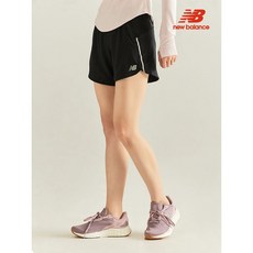 뉴발란스 여성 스탠다드핏 여성 우븐 4.5부 러닝 반바지 블랙