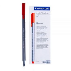 Staedtler Triplus 파인라이너 펜 0.3mm 레드 10개 팩 (334-2), Staedtler Triplus 파인라이너 펜, 0.3