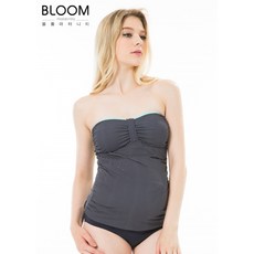 블룸마터니티 네이비 스팟 임산부수영복(투명 어깨끈 포함)