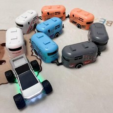 원격 제어 멀티 트레일러 RV 다중 섹션 열차 가능 3단 변속 충전 장난감 자동차, 배터리 25분, 1개, 흰색(혼합 8개)+액세서리