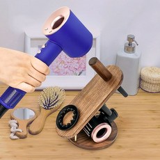 헤어 드라이기 거치대 터널형 드라이어 우드 스탠드, 1개, 상세페이지 참조