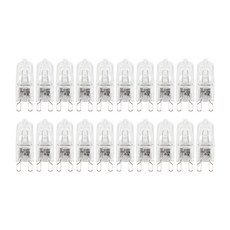 20pcs g9 할로겐 전구 맑은 할로겐 램프 어둡고 샹들리에 펜던트 조경 조명을위한 따뜻한 흰색 2800k, 60W, 투명한