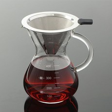 금비가 손잡이 드립서버 필터 세트 400ml 티타임폿트