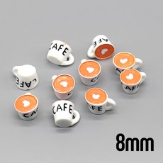 흰색 커피잔 미니어처 8mm 5개