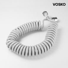 보스코 코일호스8m 회색 매직호스 꼬임방지 욕실 물청소용 청소 다용도분사기 수도연결, 8m