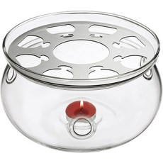 CnGlass 유니버설 유리 티포트 워머 내열성 및 무연 티라이트 5.3인치13.5cm 직경캔들 미포함, glass teapot