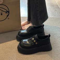 여성 로퍼 여성용 봄 가을 키높이 통굽 구두 클래식 심플 여자 캐주얼 슈즈