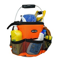 MELOTOUGH 버킷 세척 도구 정리함 18.9L(5갤런) 정원 도구용 11.9~18.9L(3.5~5갤런) 버킷에 적합 (, 주황색